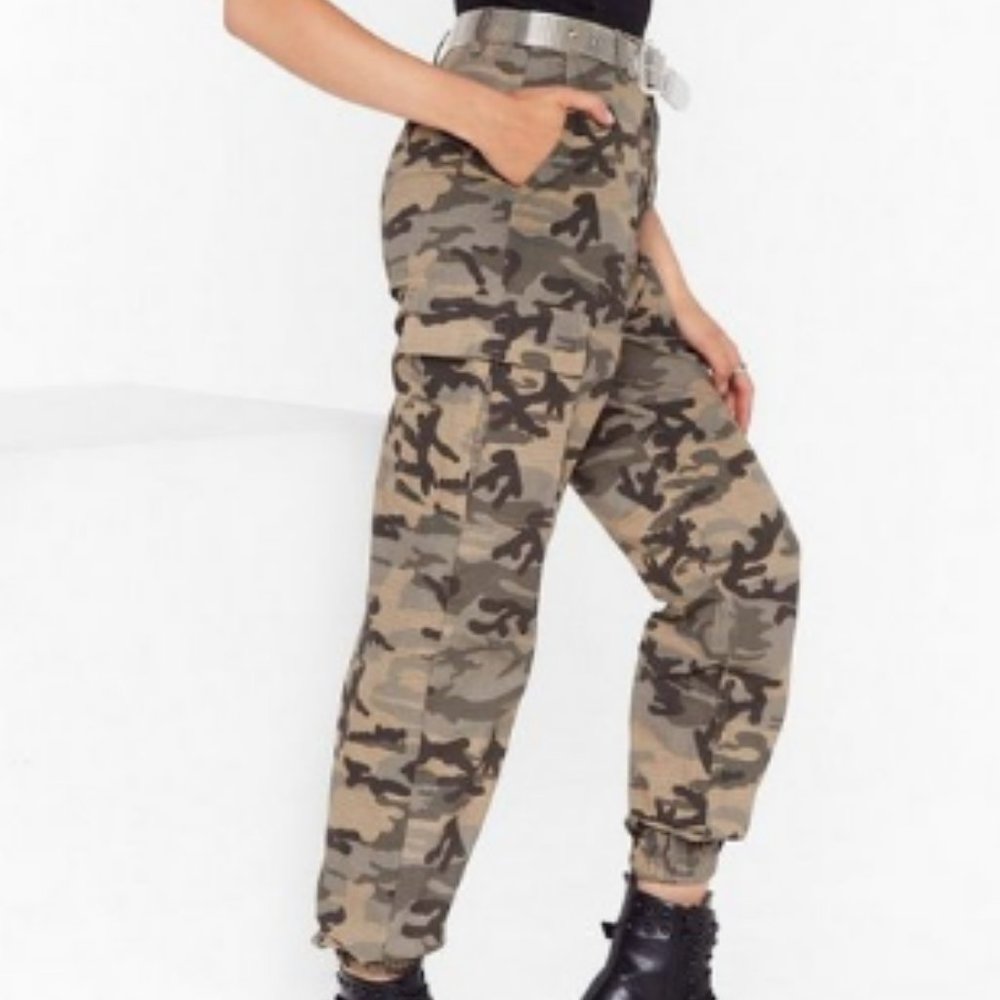 Nasty Gal high-wasted camo pants